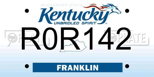 R0R142 Kentucky License Plate