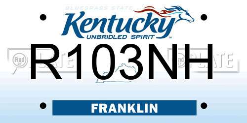 R103NH Kentucky License Plate