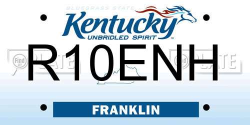 R10ENH Kentucky License Plate