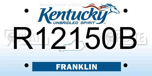 R12150B Kentucky License Plate