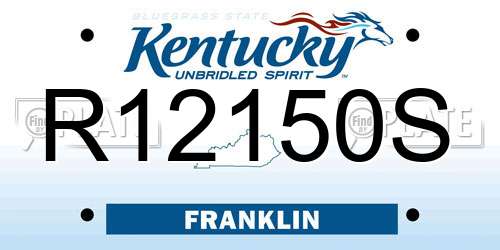 R12150S Kentucky License Plate
