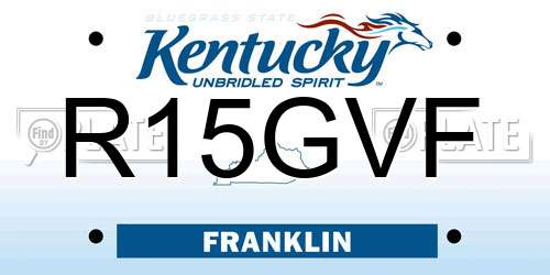 R15GVF Kentucky License Plate