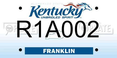 R1A002 Kentucky License Plate