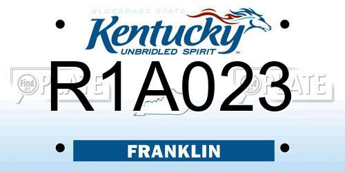 R1A023 Kentucky License Plate