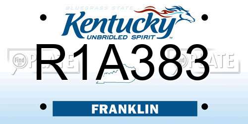 R1A383 Kentucky License Plate