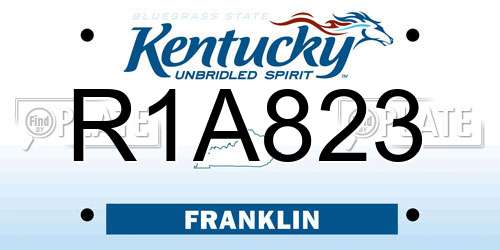R1A823 Kentucky License Plate