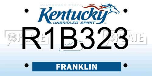 R1B323 Kentucky License Plate