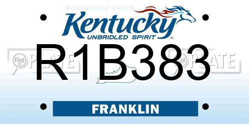 R1B383 Kentucky License Plate