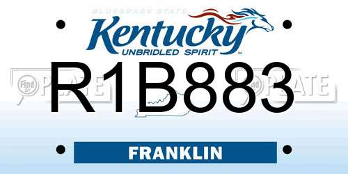 R1B883 Kentucky License Plate