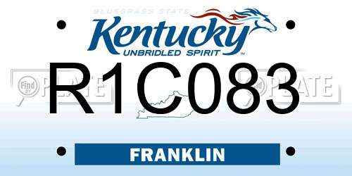R1C083 Kentucky License Plate