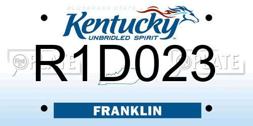 R1D023 Kentucky License Plate