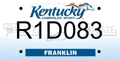R1D083 Kentucky License Plate