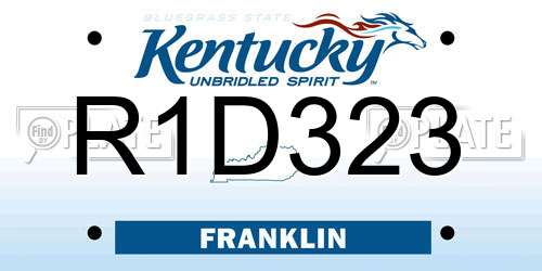 R1D323 Kentucky License Plate