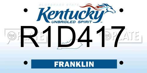 R1D417 Kentucky License Plate