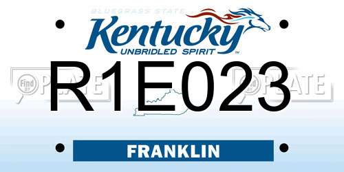 R1E023 Kentucky License Plate