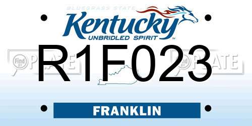 R1F023 Kentucky License Plate