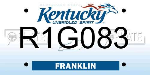 R1G083 Kentucky License Plate