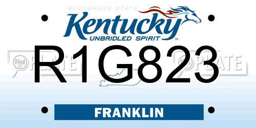 R1G823 Kentucky License Plate