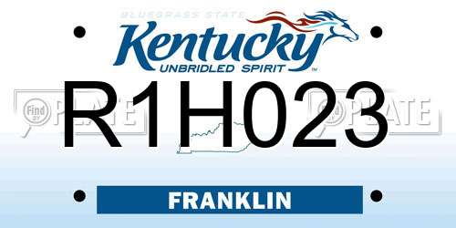 R1H023 Kentucky License Plate