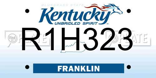 R1H323 Kentucky License Plate