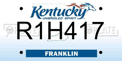 R1H417 Kentucky License Plate