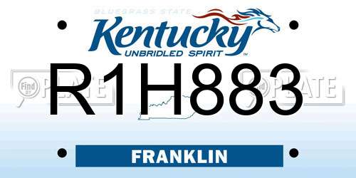 R1H883 Kentucky License Plate