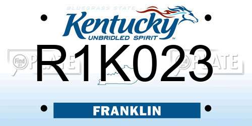 R1K023 Kentucky License Plate