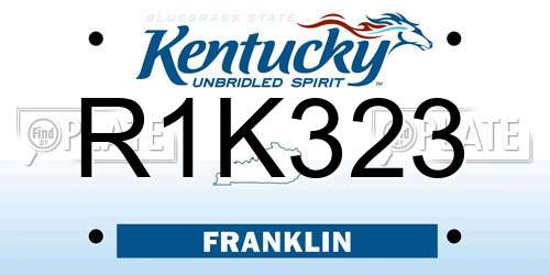 R1K323 Kentucky License Plate