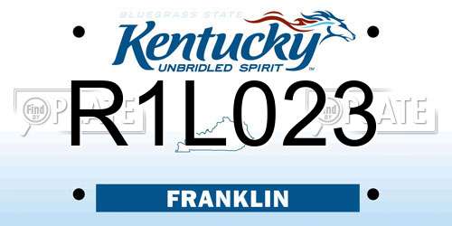 R1L023 Kentucky License Plate