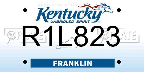 R1L823 Kentucky License Plate
