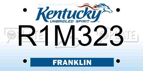 R1M323 Kentucky License Plate