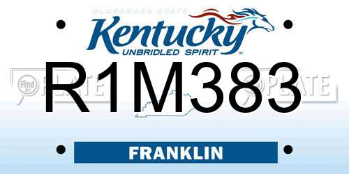 R1M383 Kentucky License Plate