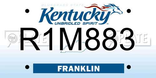 R1M883 Kentucky License Plate