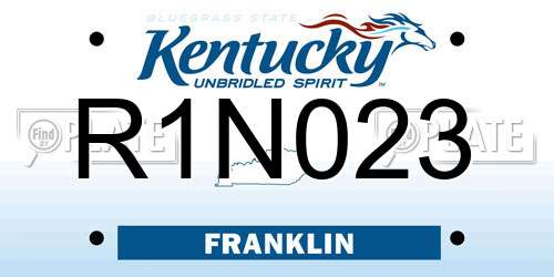 R1N023 Kentucky License Plate