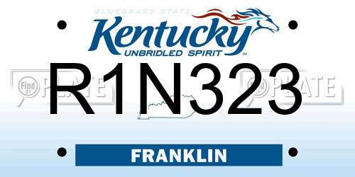 R1N323 Kentucky License Plate