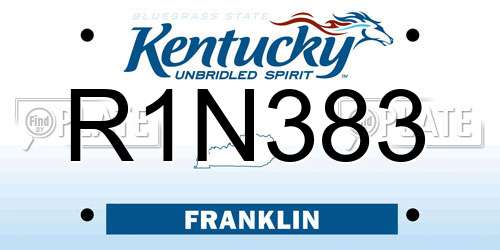 R1N383 Kentucky License Plate