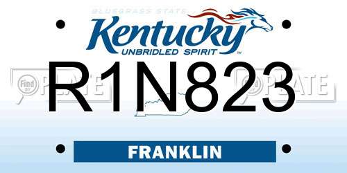 R1N823 Kentucky License Plate