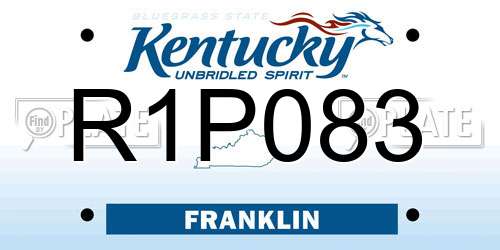 R1P083 Kentucky License Plate