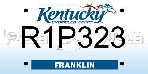 R1P323 Kentucky License Plate