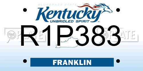 R1P383 Kentucky License Plate