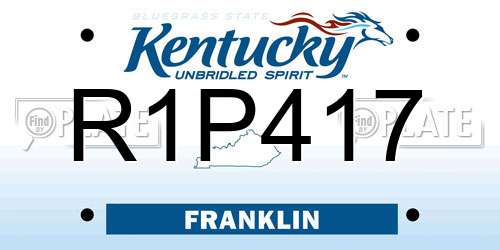 R1P417 Kentucky License Plate