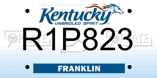 R1P823 Kentucky License Plate