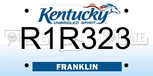 R1R323 Kentucky License Plate