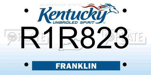 R1R823 Kentucky License Plate