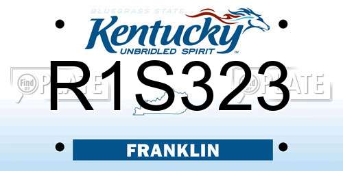R1S323 Kentucky License Plate