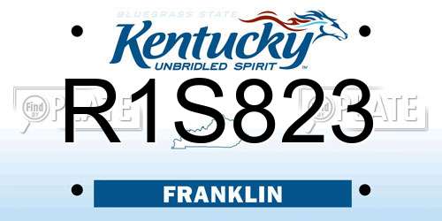 R1S823 Kentucky License Plate