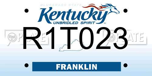 R1T023 Kentucky License Plate