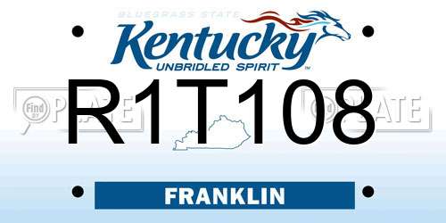 R1T108 Kentucky License Plate