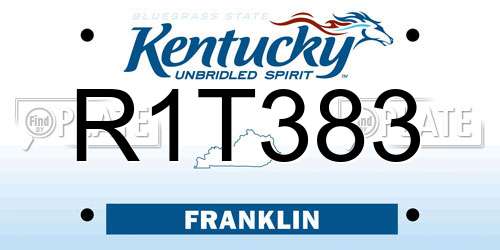 R1T383 Kentucky License Plate