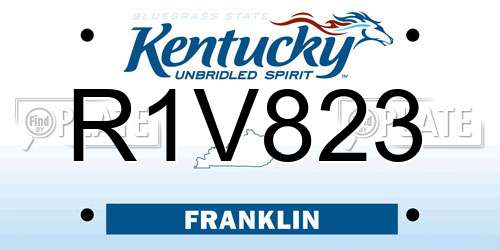R1V823 Kentucky License Plate